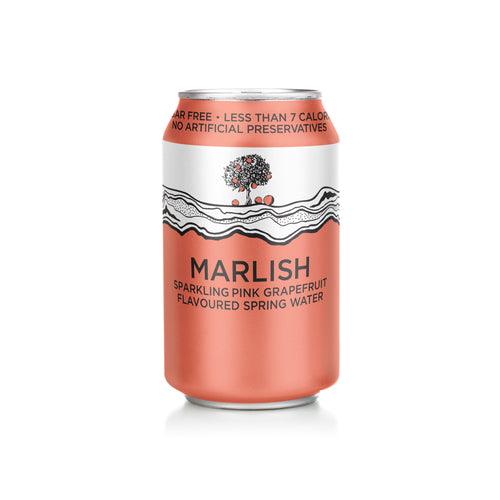 Marlish Sparkling Pink Grapefruit Flavoured Spring Water Can 24 x 330ml
