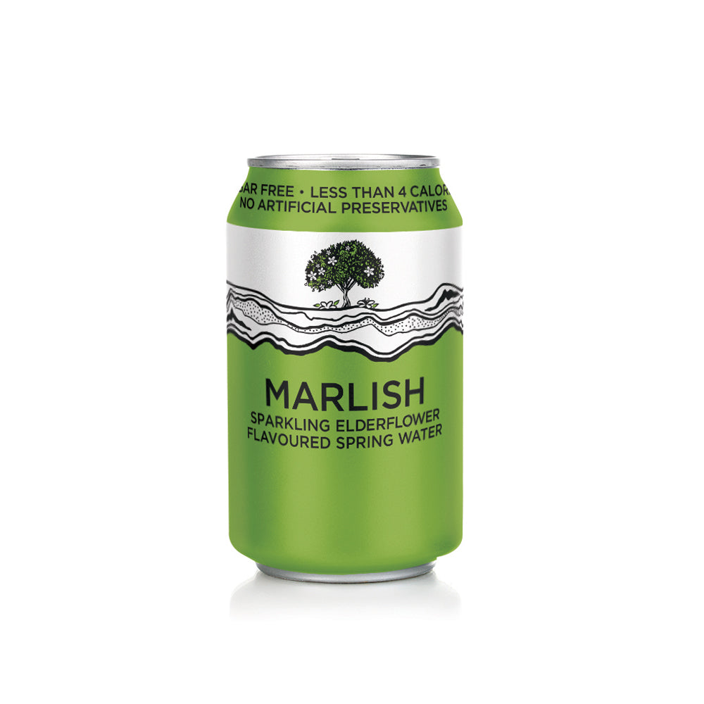 Marlish Sparkling Elderflower Flavoured Spring Water Can 24 x 330ml