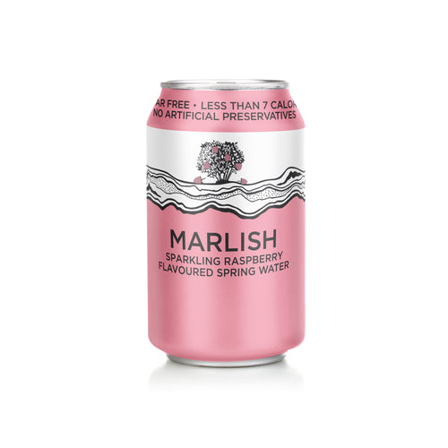 Marlish Sparkling Raspberry Flavoured Spring Water Can 24 x 330ml