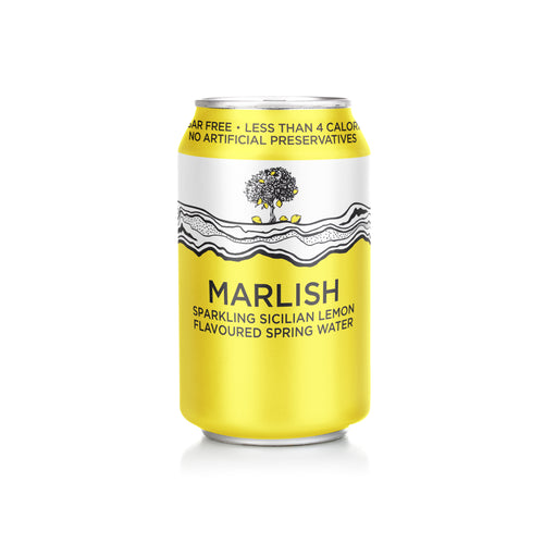 Marlish Sparkling Sicilian Lemon Flavoured Spring Water Can 24 x 330ml